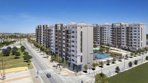 Vista aérea de Entrenúcleos con proyectos de desarrollo sostenible
