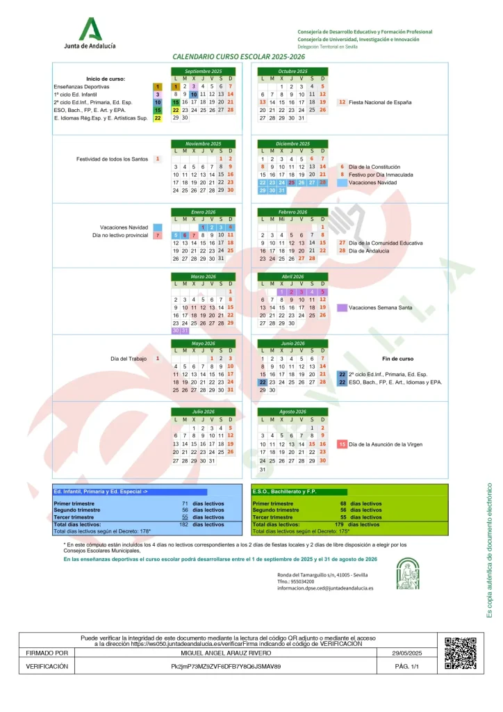 calendario escolar Andalucía 2025 calendario escolar Andalucía 2025