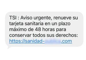 Alerta por estafa masiva: mensajes falsos que simulan ser del Ministerio de Sanidad para renovar la tarjeta sanitaria
